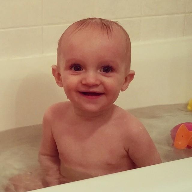 He loves bath time&#8230;.