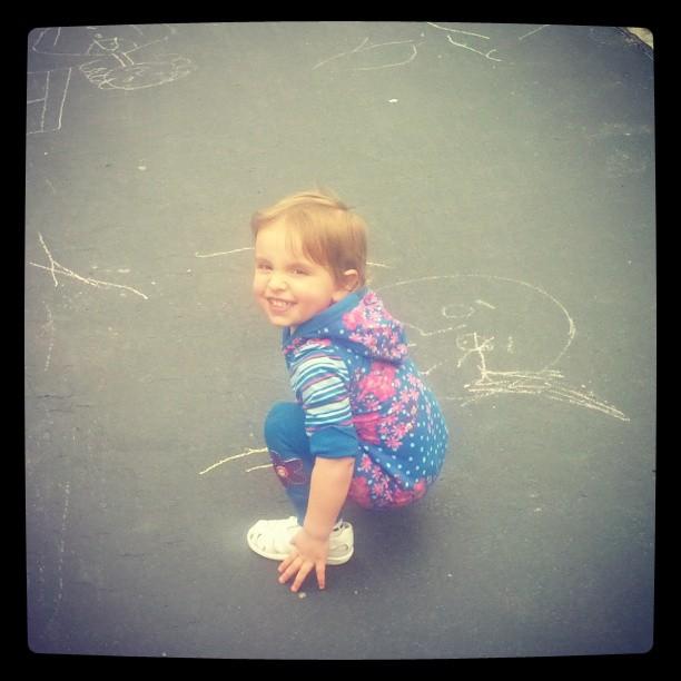 She loves sidewalk chalk&#8230;.