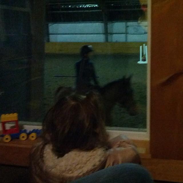 She loves watching jumping horses&#8230;.